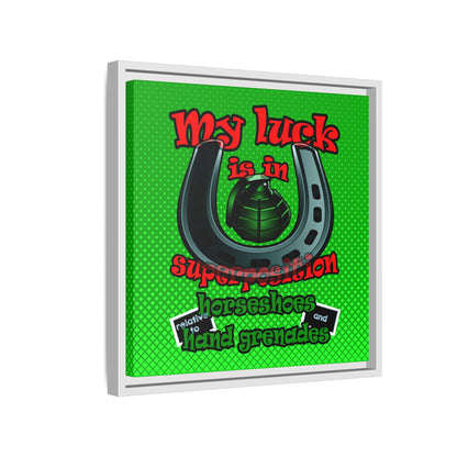 my luck - framed canvas art (logo green)