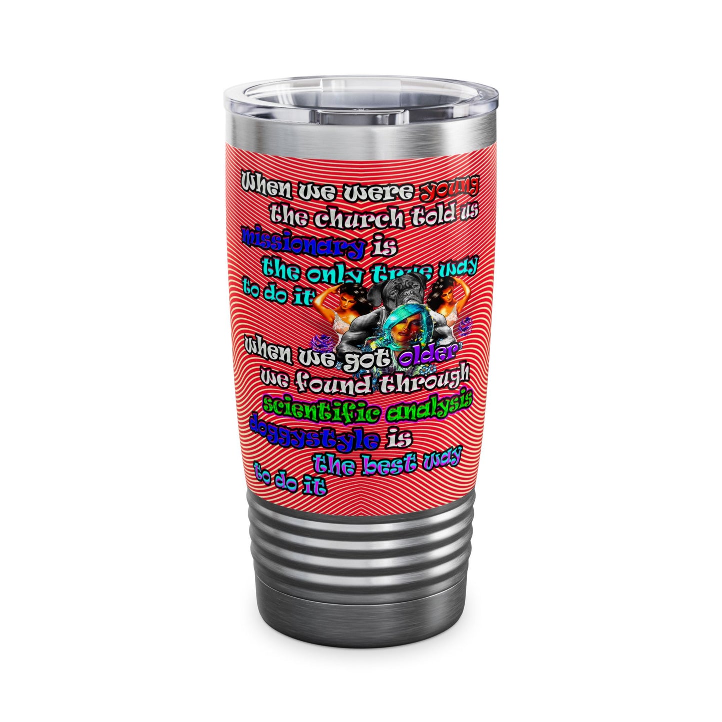 doggystyle - Ringneck Tumbler, 20oz (yellow-orange wave)