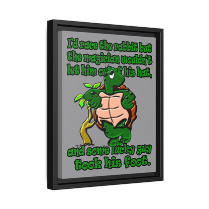 turtle race - framed canvas art (grey)