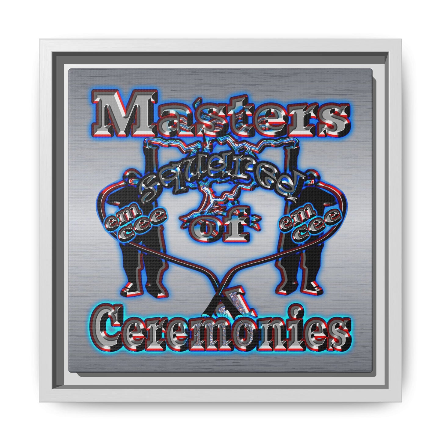 em cee squared - framed canvas art (brushed nickel)