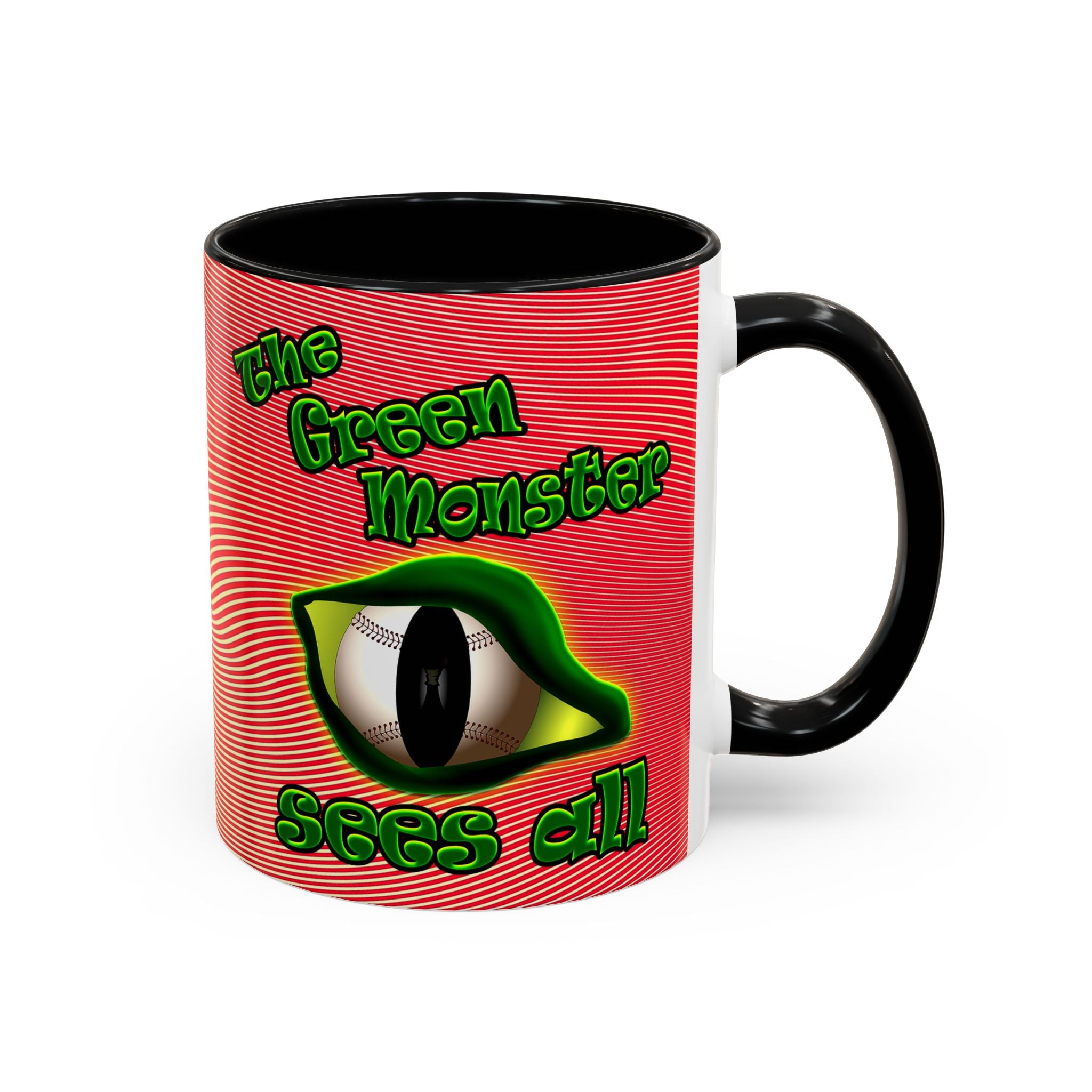 green monster - Accent Mug (yellow-orange wave)
