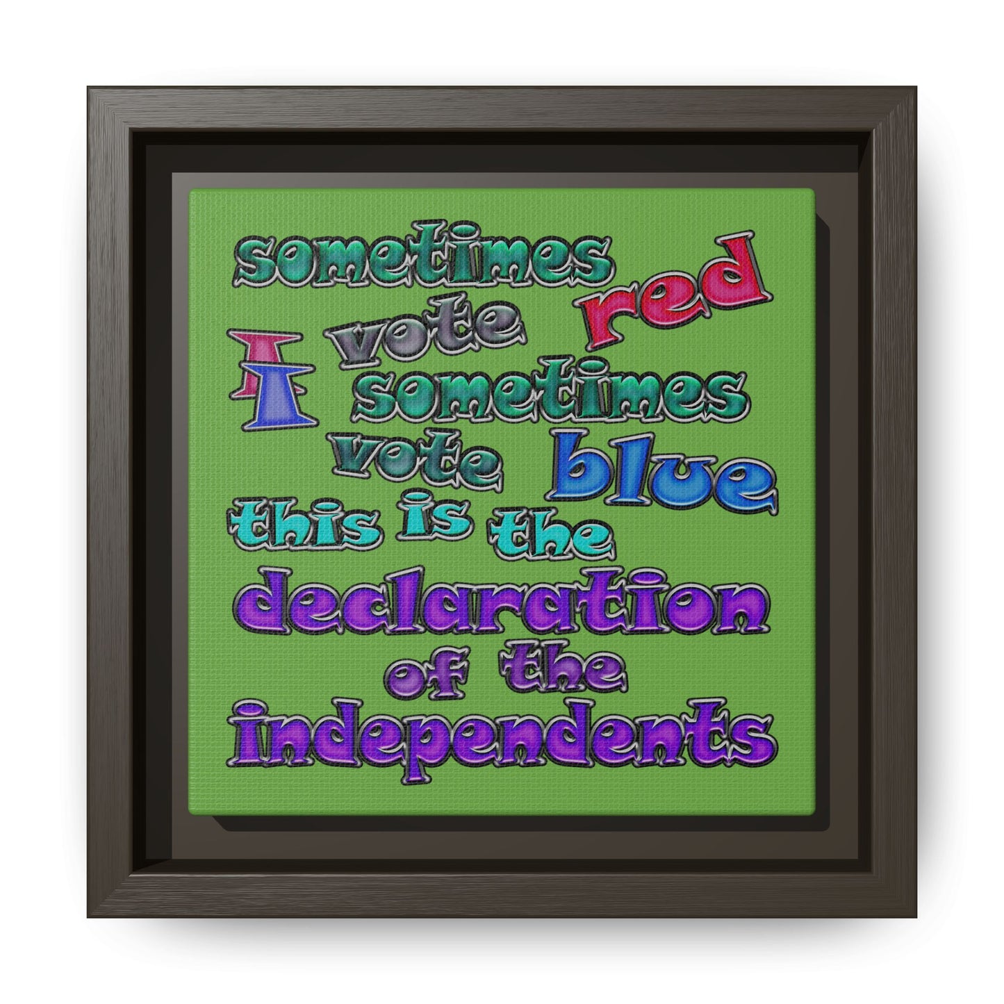 declaration of the independents - framed canvas art (green)