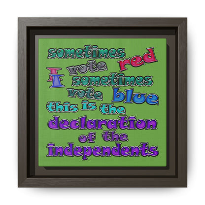 declaration of the independents - framed canvas art (green)