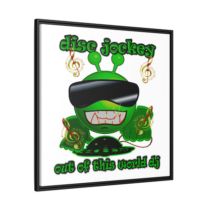 disc jockey - framed canvas art (white)