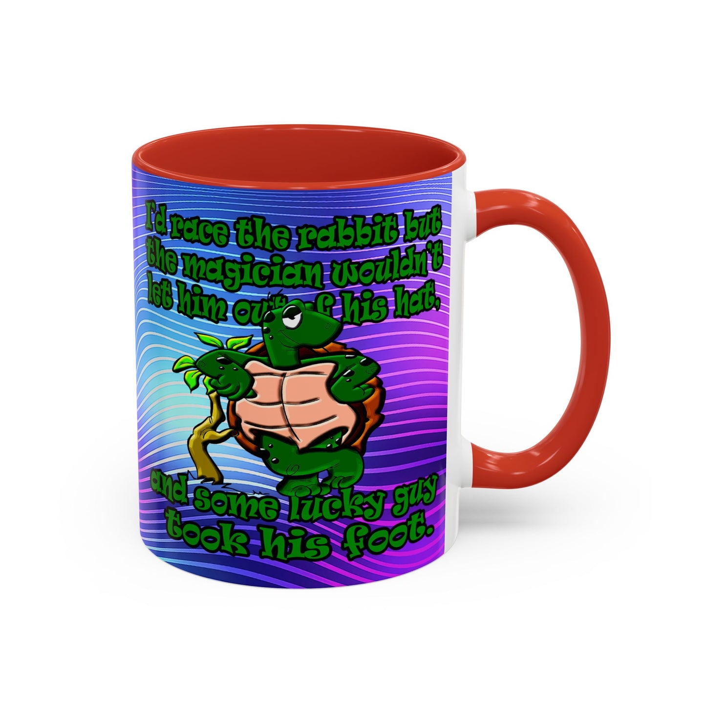 turtle race - Accent Mug (purple wave)