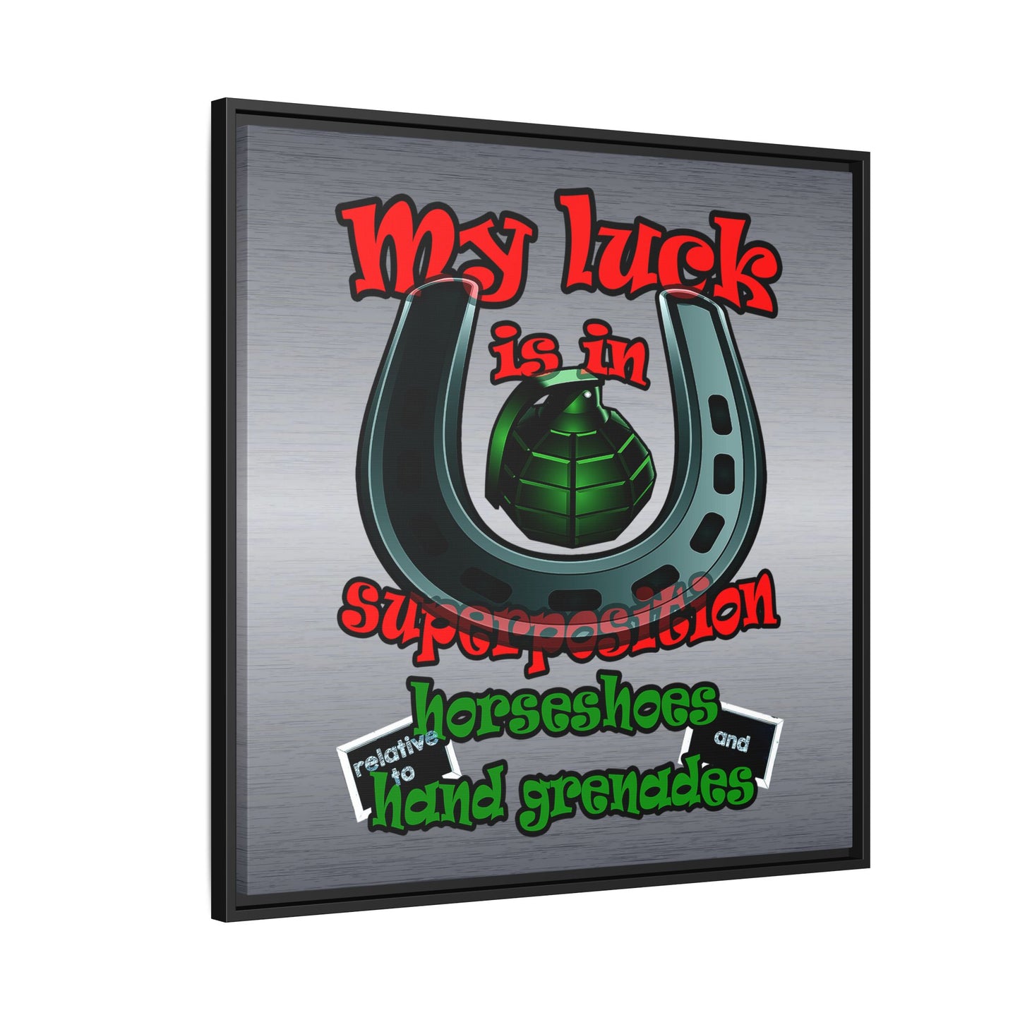 my luck - framed canvas art (brushed nickel)