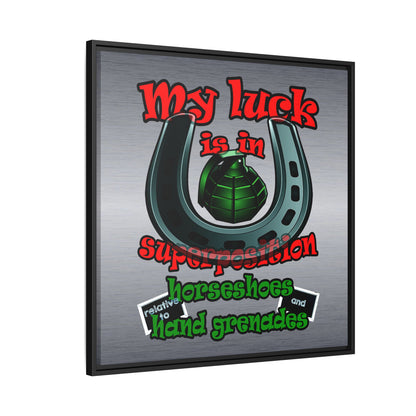 my luck - framed canvas art (brushed nickel)