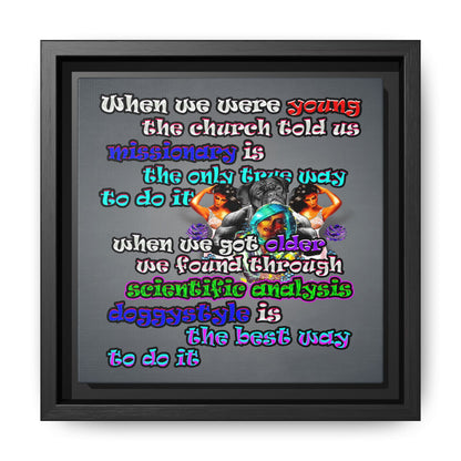 doggystyle - framed canvas art (grey-light grey)