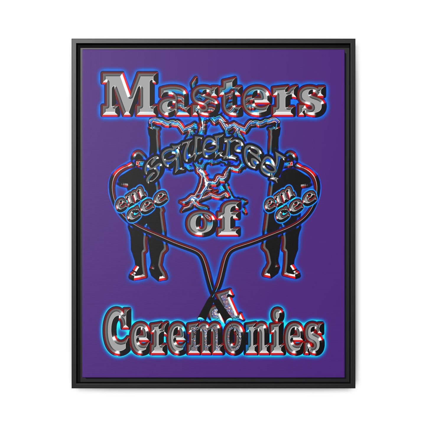 em cee squared - framed canvas art (purple)