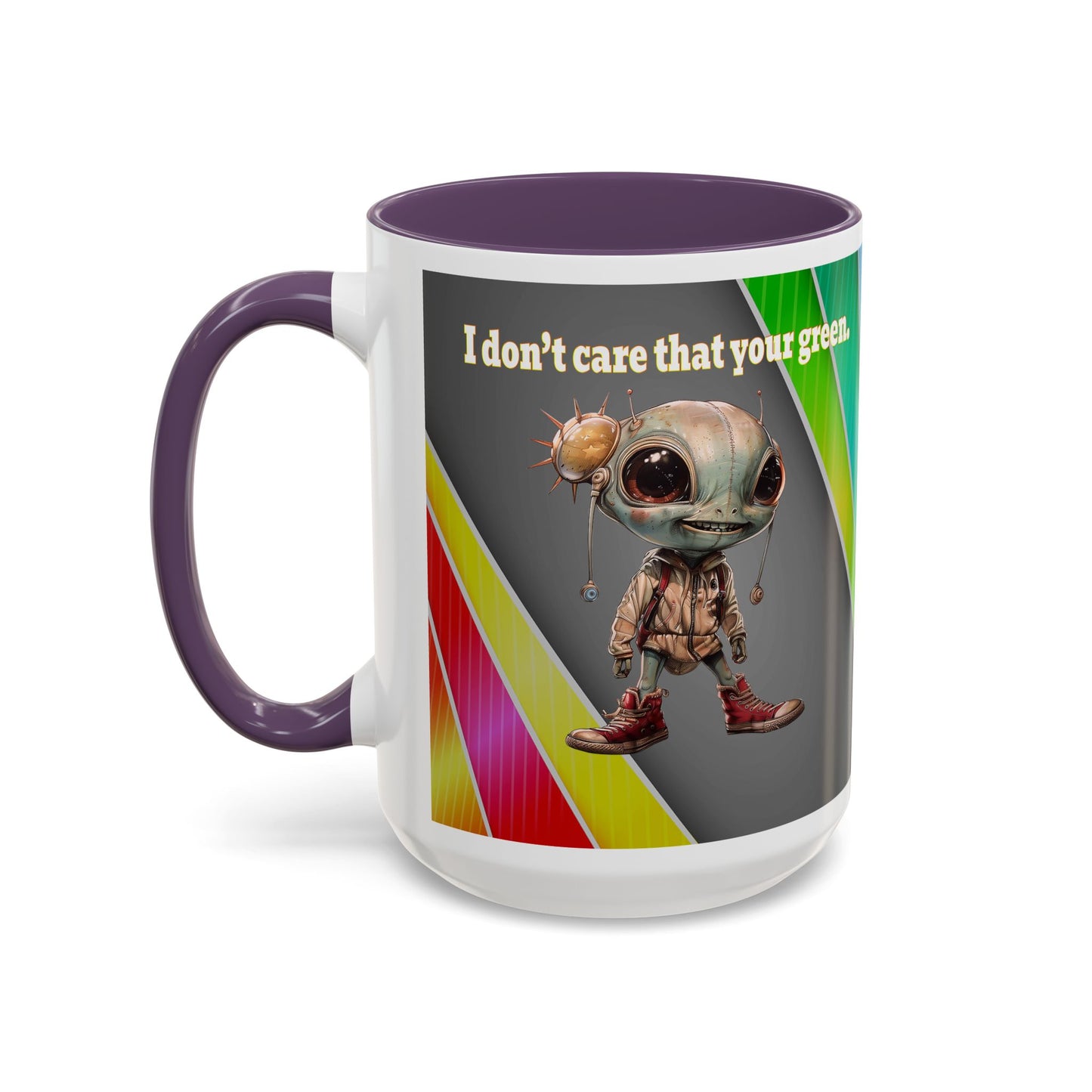 I don't care that your grey - Accent Mug (rainbow split)