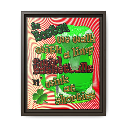 celtics logo - framed canvas art (yellow-orange wave)