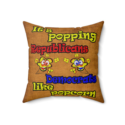 popping like popcorn - Spun Polyester Square Pillow - (dichromatic brown papyrus)