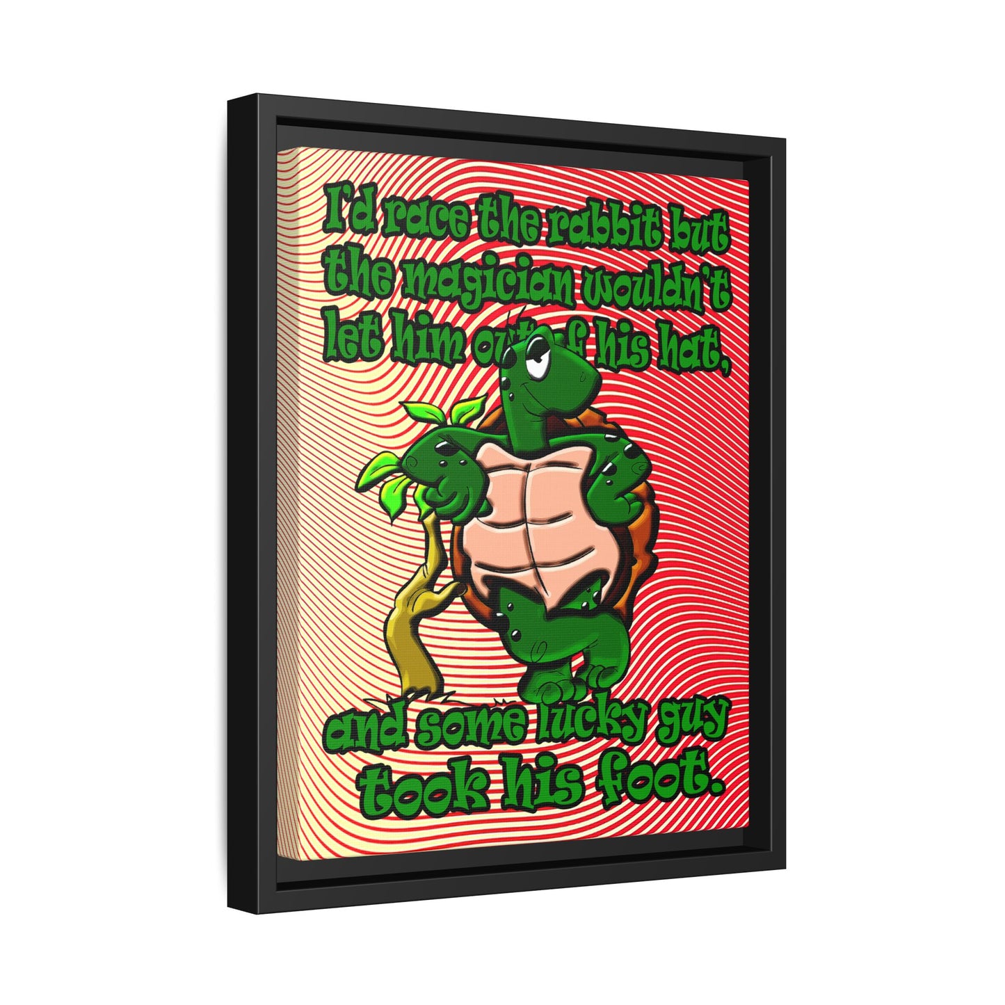 turtle race - framed canvas art (yellow-orange wave)
