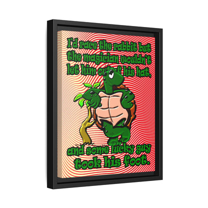 turtle race - framed canvas art (yellow-orange wave)