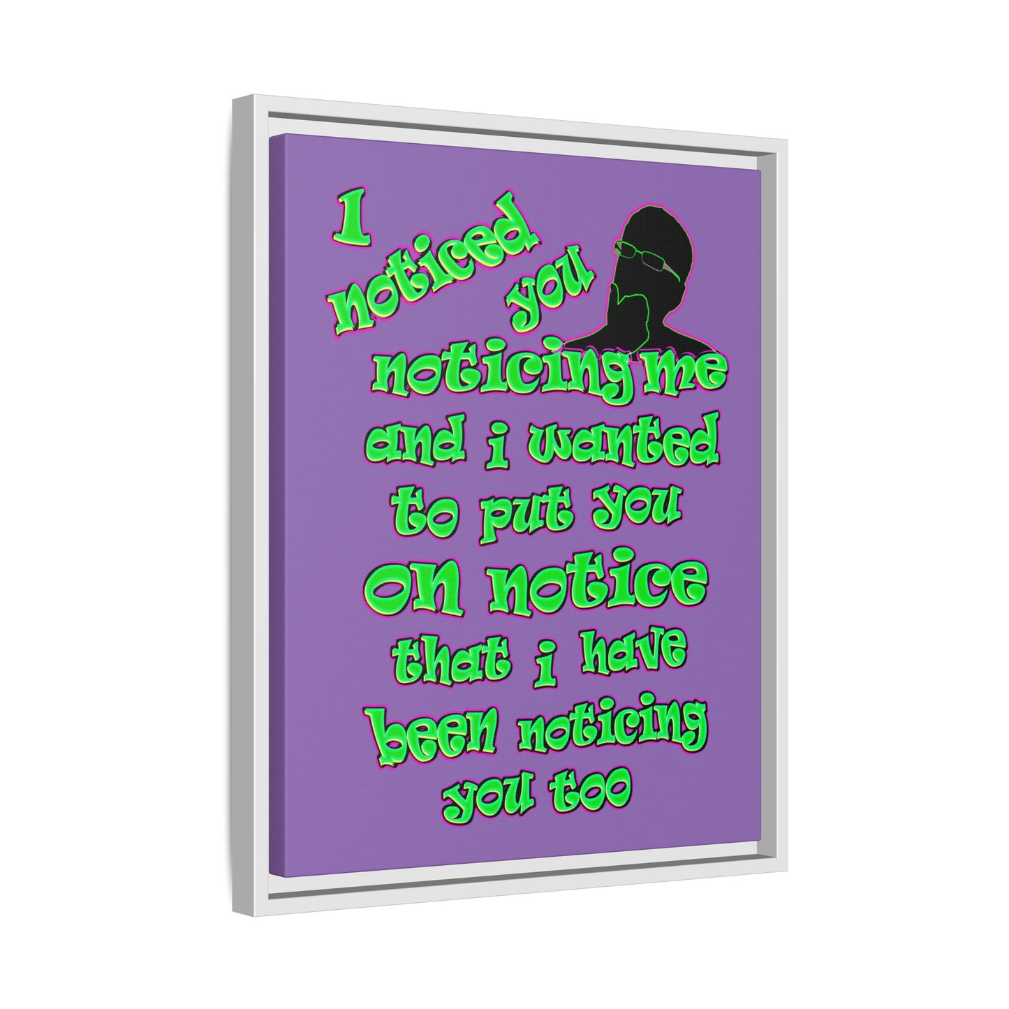 noticed you noticing - framed canvas art (light purple)