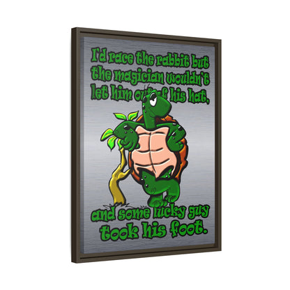 turtle race - framed canvas art (brushed nickel)