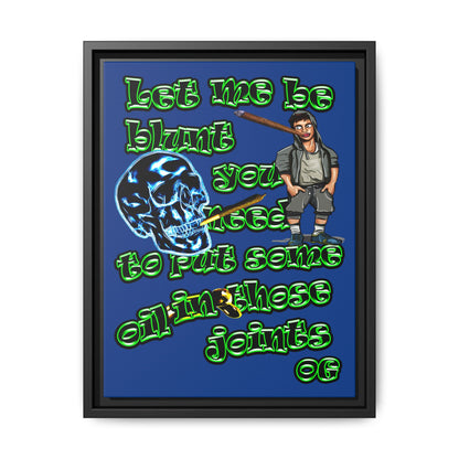 og - framed canvas art (dark blue)