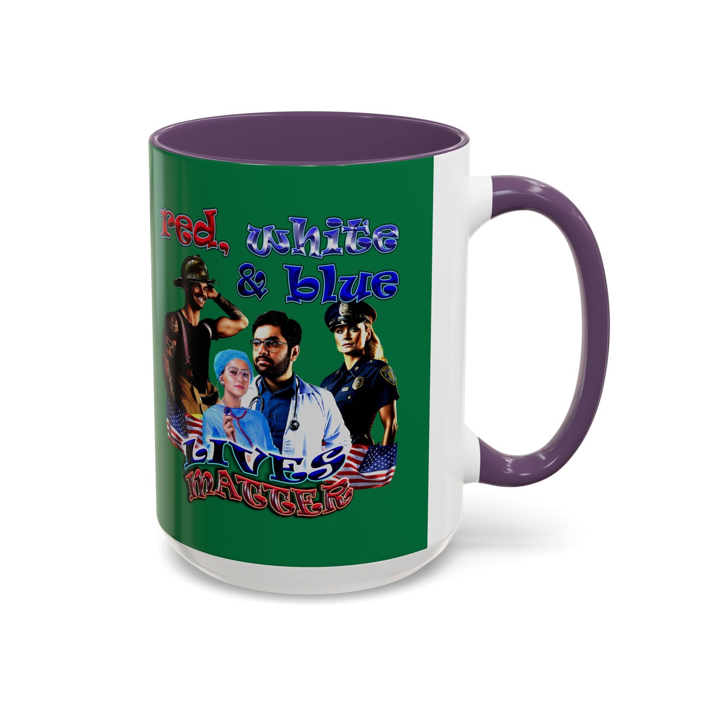 rw&b lives matter - Accent Mug (dark green)
