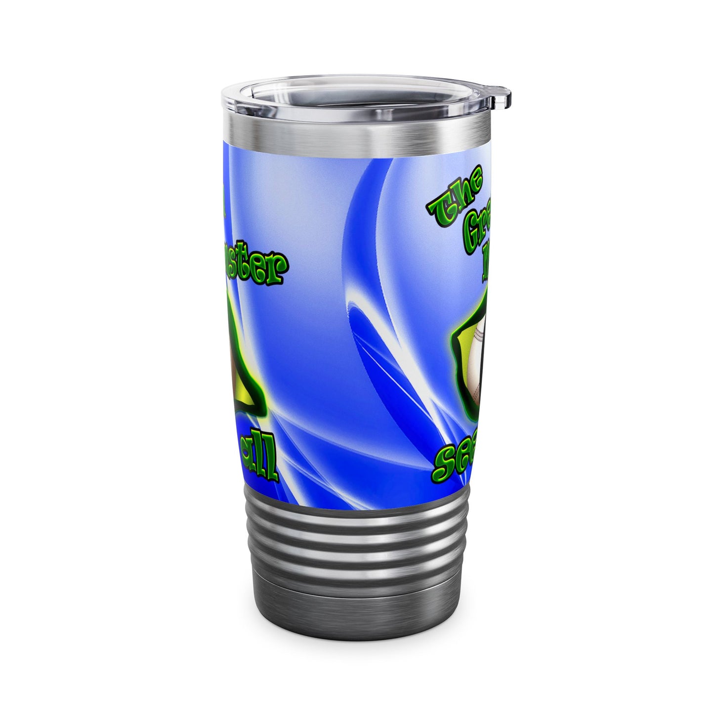 green monster - Ringneck Tumbler, 20oz (blue-white wave)