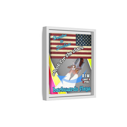 shoot for the stars - framed canvas art (rainbow split)