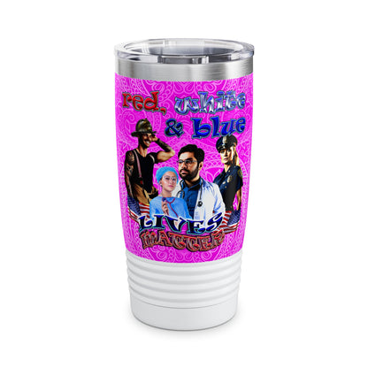 rw&b lives matter - Ringneck Tumbler, 20oz (pink swirl)