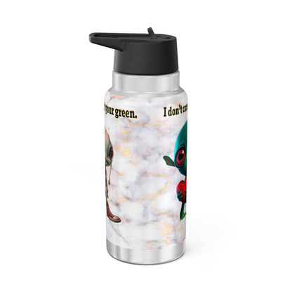 I don't care that your grey - Gator Tumbler, 32oz  (white marble)