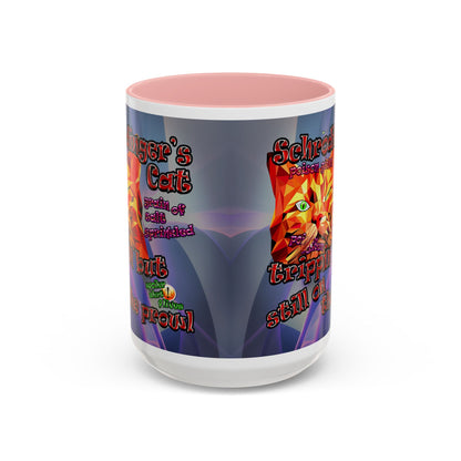 schrodinger's cat - Accent Mug (grey-pink wave)