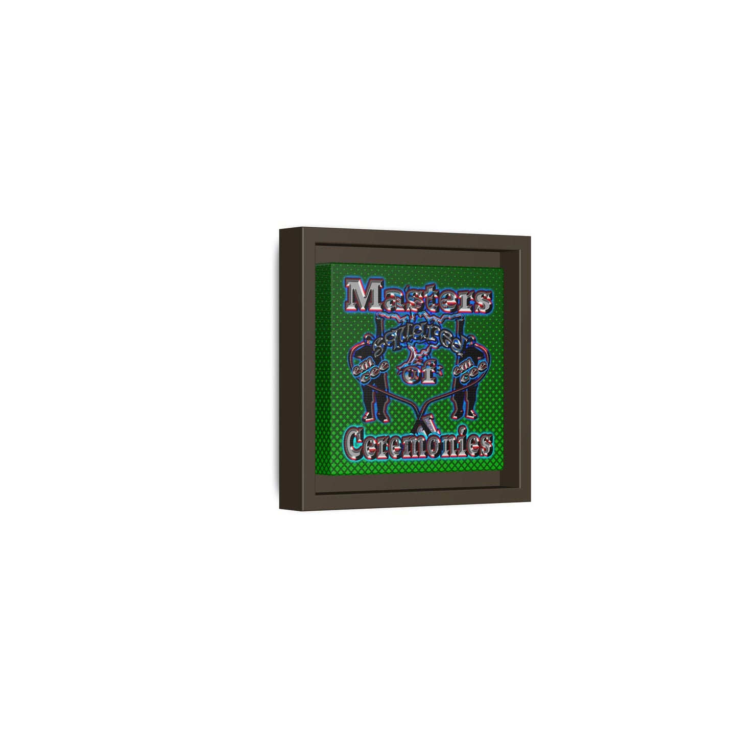 em cee squared - framed canvas art (logo green)