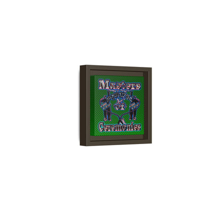 em cee squared - framed canvas art (logo green)