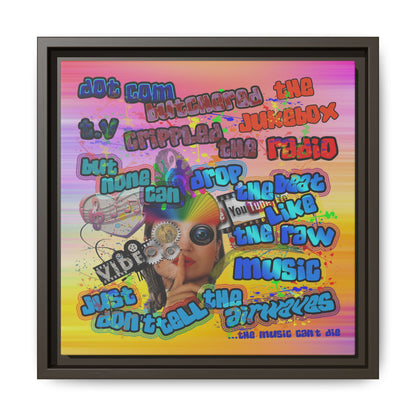 drop the beat - framed canvas art (color blur)