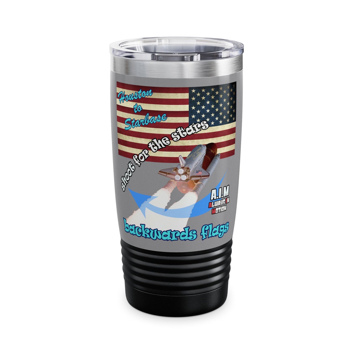 shoot for the stars - Ringneck Tumbler, 20oz (grey)