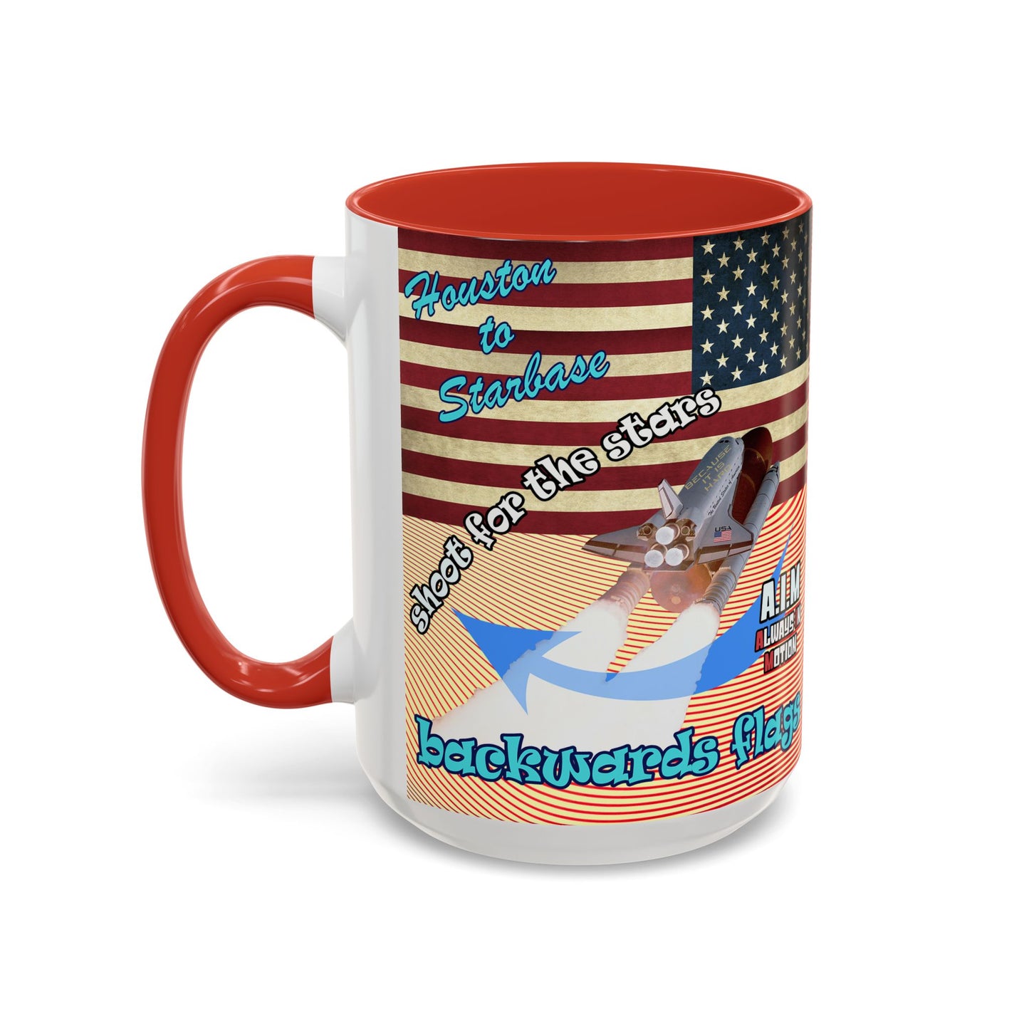 shoot for the stars - Accent Mug (yellow-orange wave)