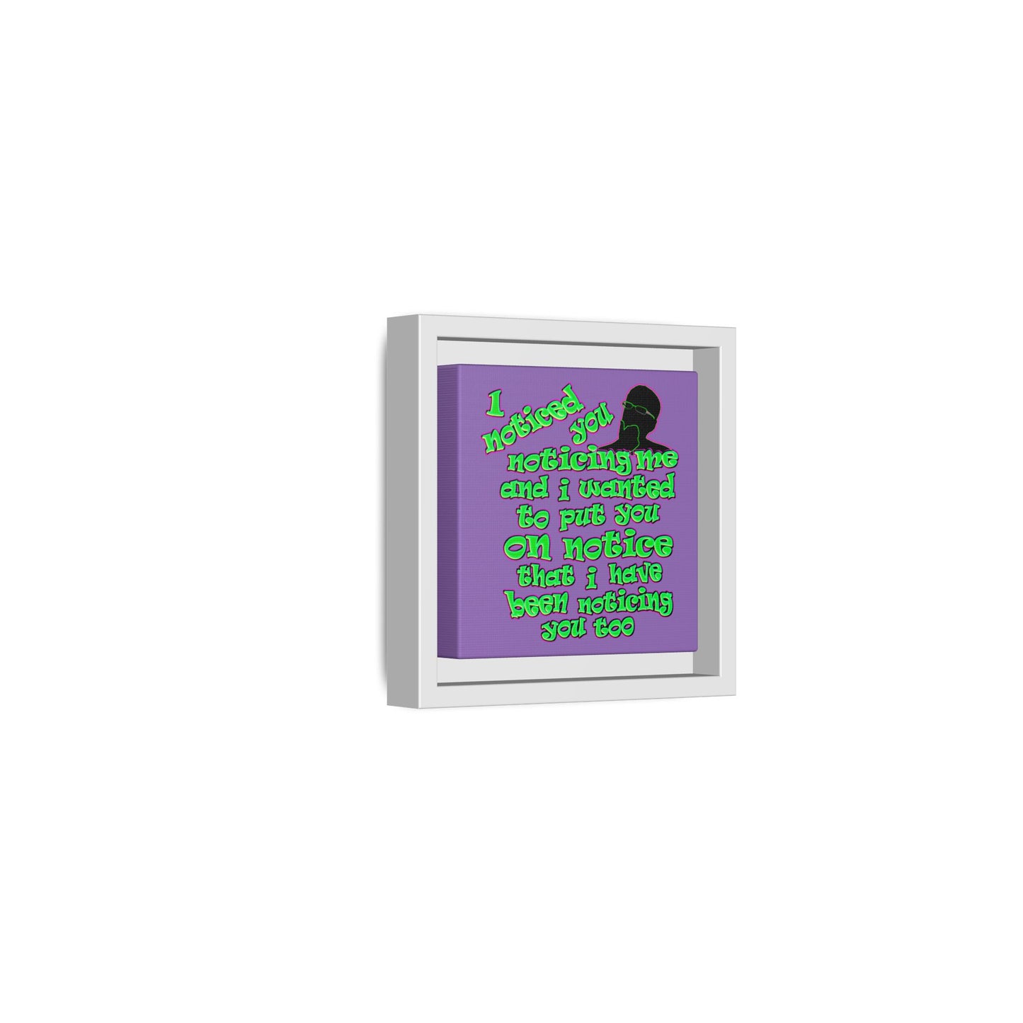 noticed you noticing - framed canvas art (light purple)