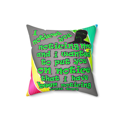 noticed you noticing - Faux Suede Square Pillow - (rainbow split)