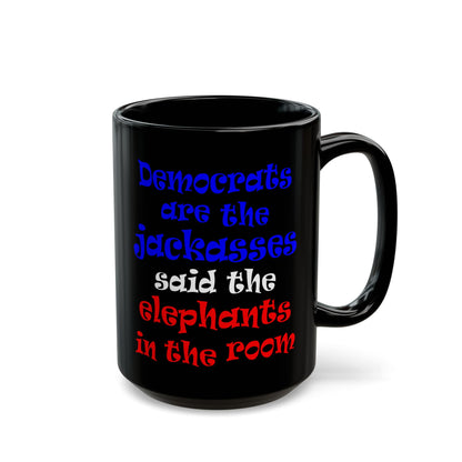 donkeys and elephants - Black Mug (black)