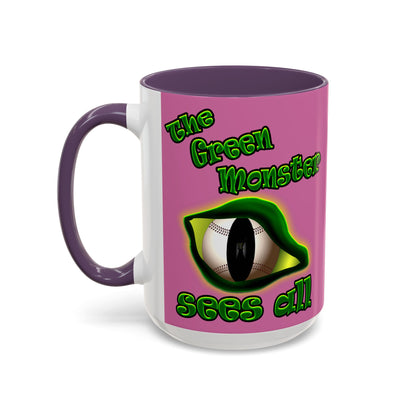green monster - Accent Mug (light pink)
