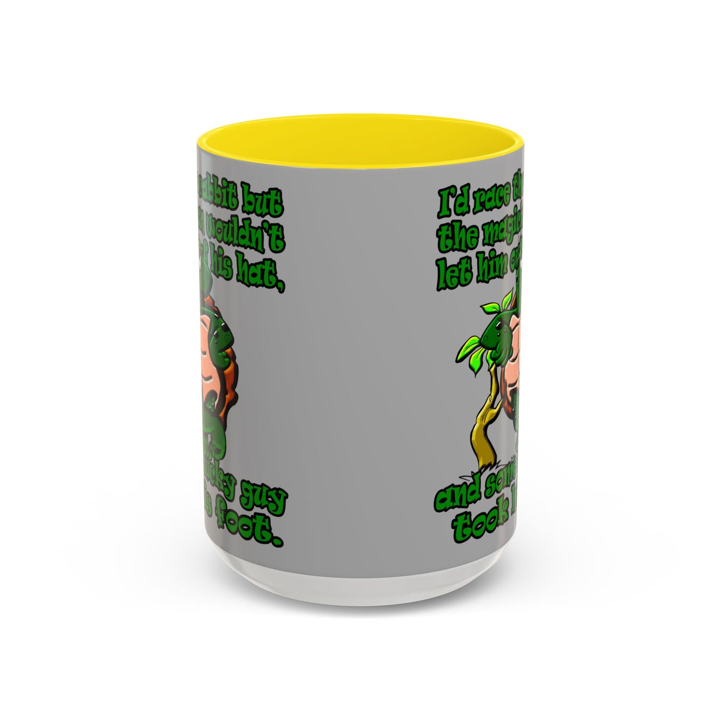 turtle race - Accent Mug (light grey)