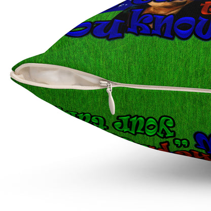 high noon - Spun Polyester Square Pillow - ('snoops' background)