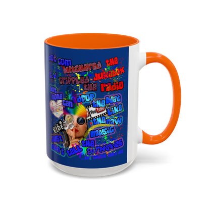 drop the beat - Accent Mug (dark blue)