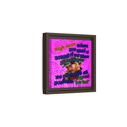 high noon - framed canvas art (pink swirl)