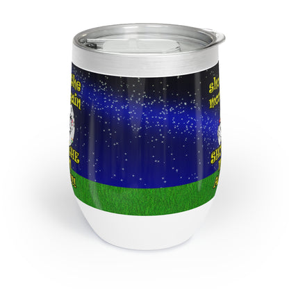 shoot the moon again - Chill Wine Tumbler ('snoops' background)