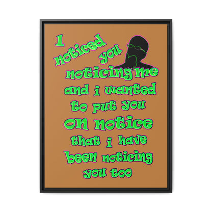 noticed you noticing - framed canvas art (light brown)