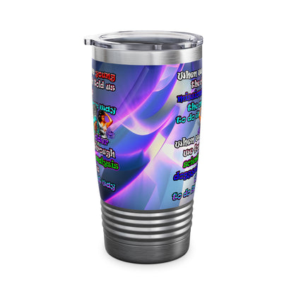 doggystyle - Ringneck Tumbler, 20oz (grey-pink wave)