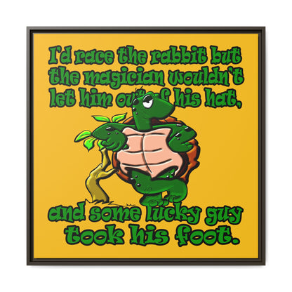 turtle race - framed canvas art (yellow)