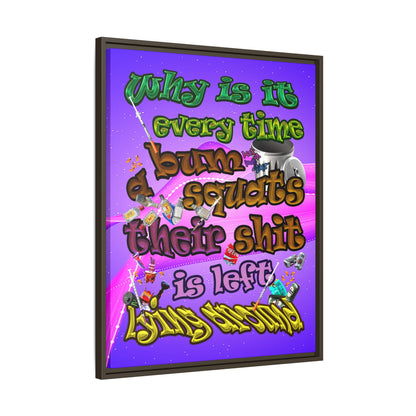 the bum's shit - framed canvas art (purple-pink wave)