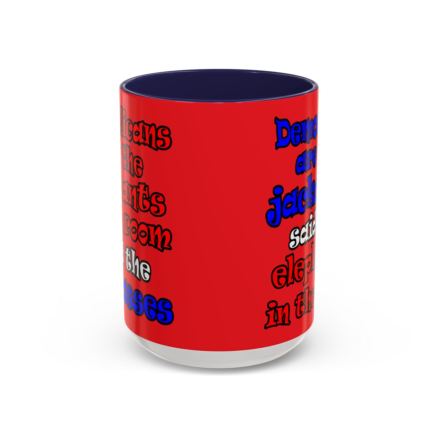 donkeys and elephants - Accent Mug (red)