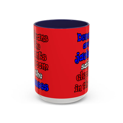 donkeys and elephants - Accent Mug (red)