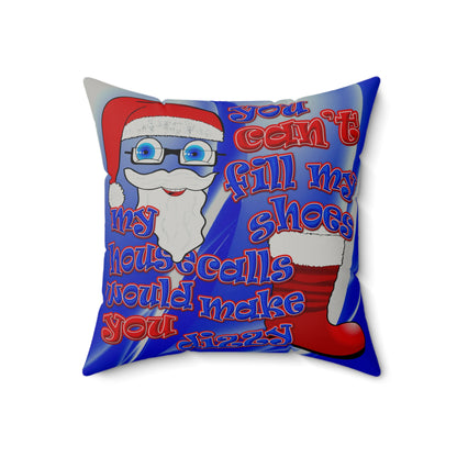 santa's shoes - Faux Suede Square Pillow - (blue-white wave)