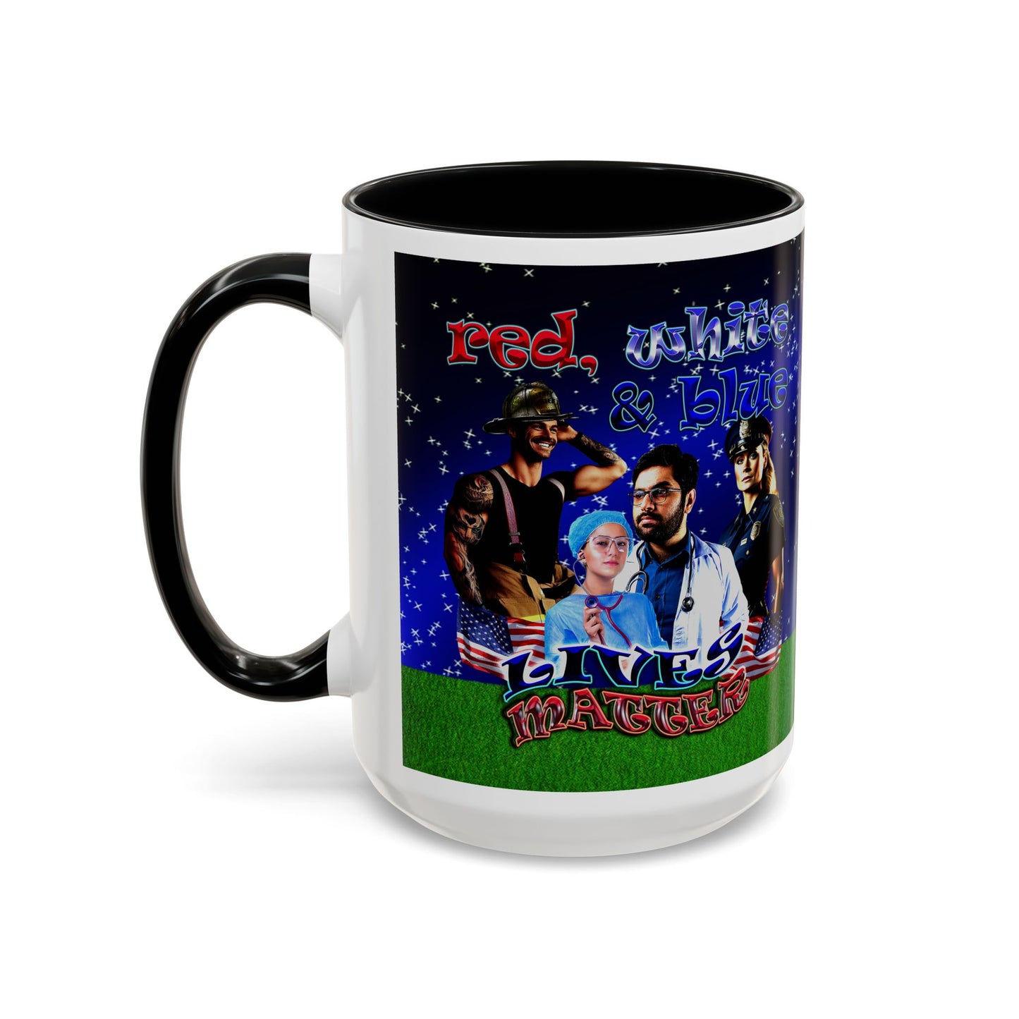 rw&b lives matter - Accent Mug ('snoops' background)