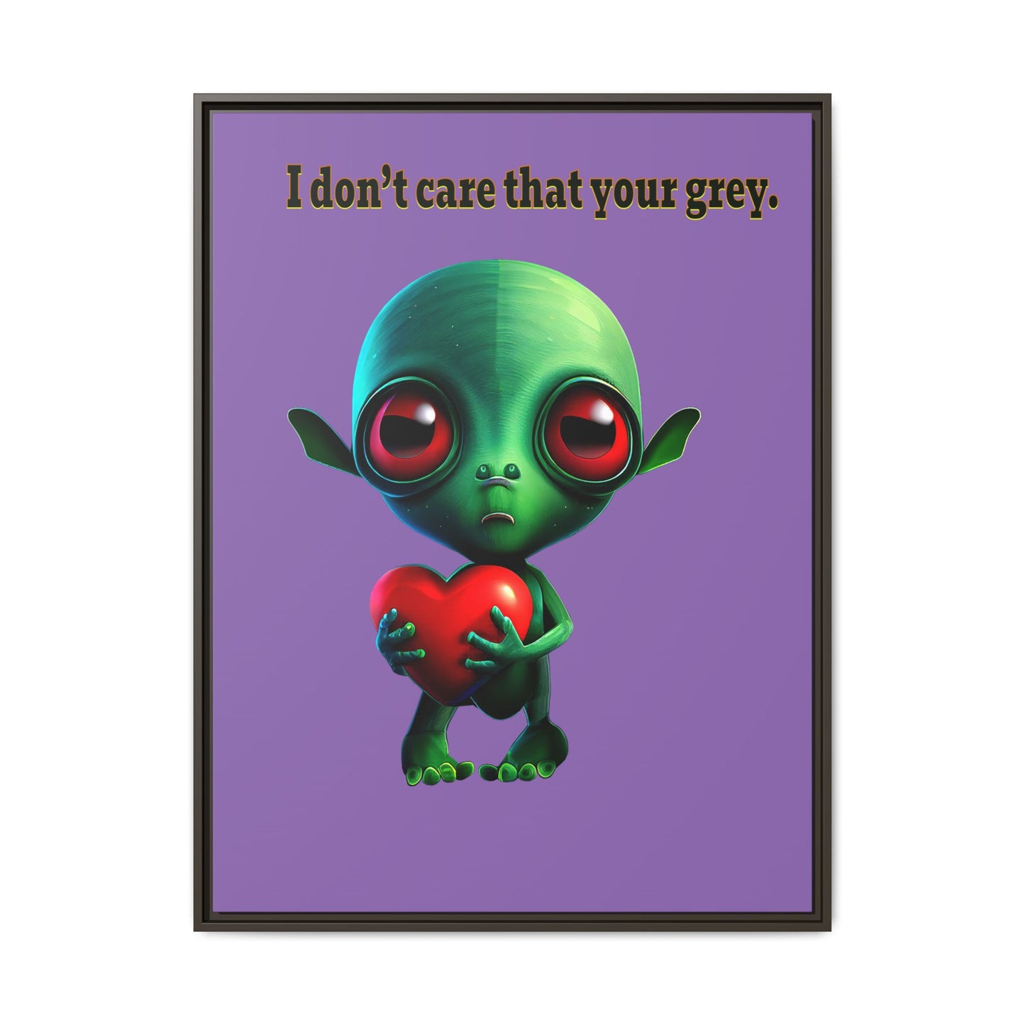 I don't care that your grey - framed canvas art (light purple)